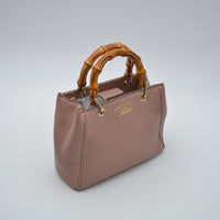 Gucci Bamboo Shopper mini cuir grainé taupe