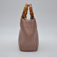 Gucci Bamboo Shopper mini cuir grainé taupe