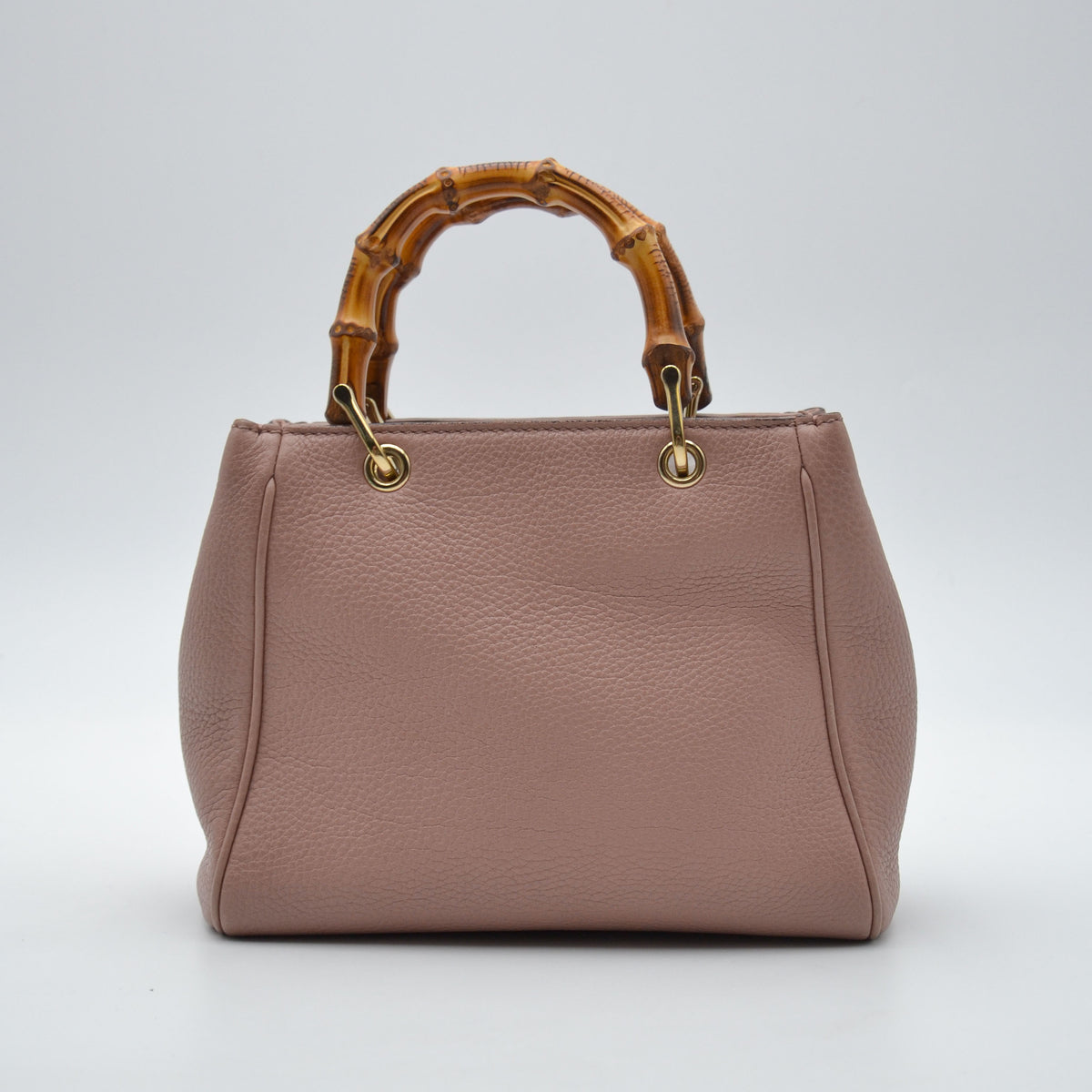 Gucci Bamboo Shopper mini cuir grainé taupe