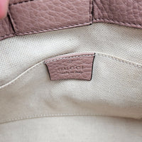 Gucci Bamboo Shopper mini cuir grainé taupe