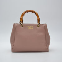 Gucci Bamboo Shopper mini cuir grainé taupe