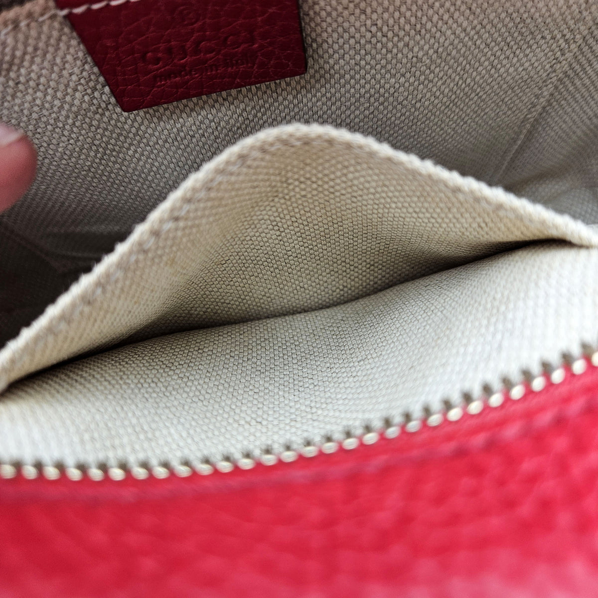 Sac Gucci Soho Disco Cuir Grainé Rouge Vif