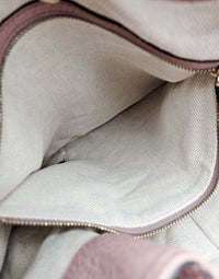 Sac Gucci Soho Tote XL rose poudré en cuir grainé