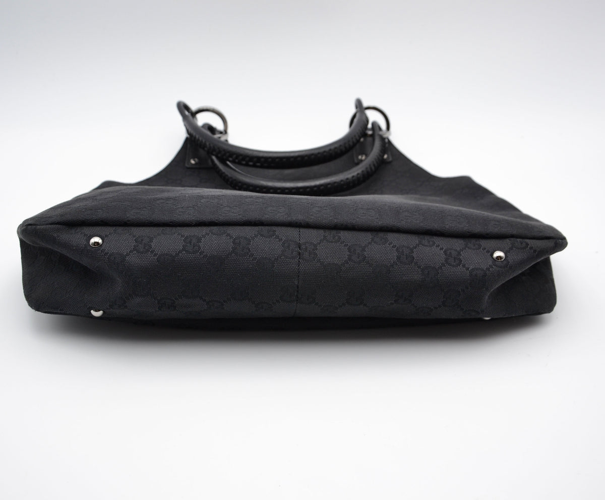 Sac Gucci tote GG noir vintage