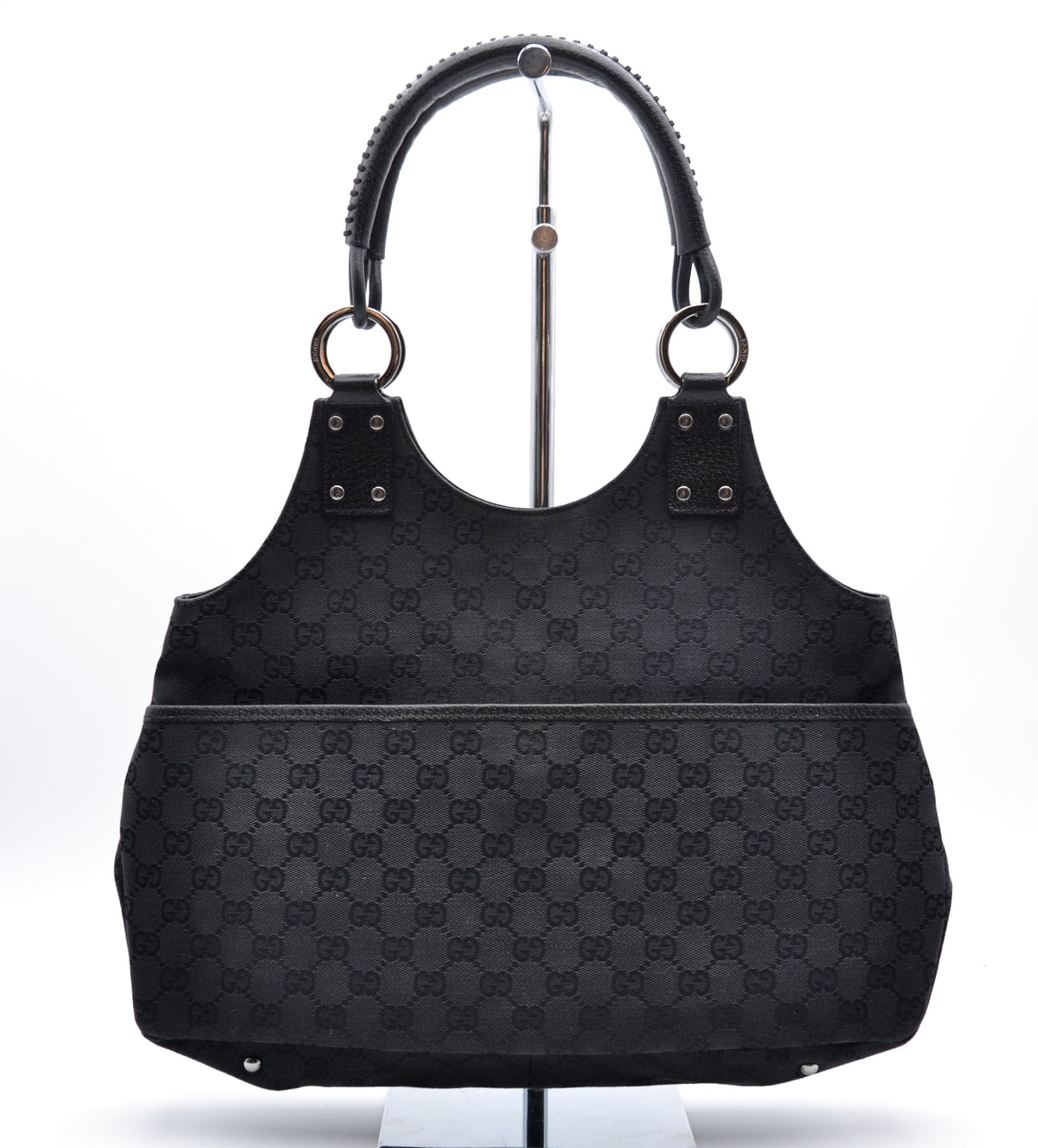 Sac Gucci tote GG noir vintage