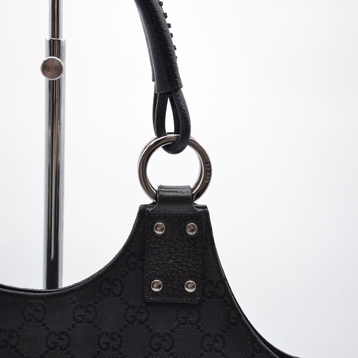 Sac Gucci tote GG noir vintage