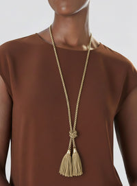 Vintage Givenchy Sautoir Necklace with Double Tassel