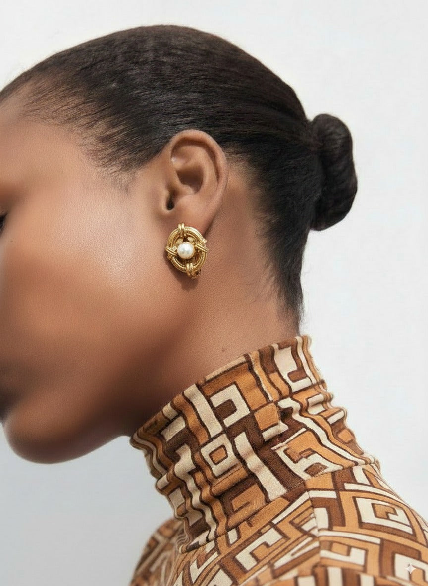 Yves Saint Laurent Vintage Clip-On Earrings Pearls