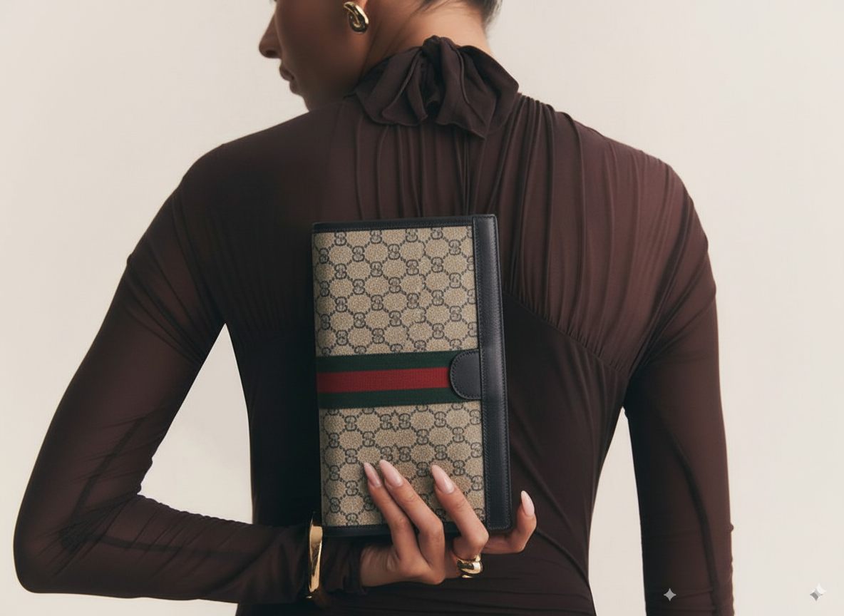 Gucci Clutch GG Navy Monogram Canvas