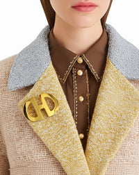 Vintage Céline Gold-Tone Double “C” Logo Brooch
