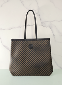 Sac fourre-tout Céline Macadam en toile monogrammée noire