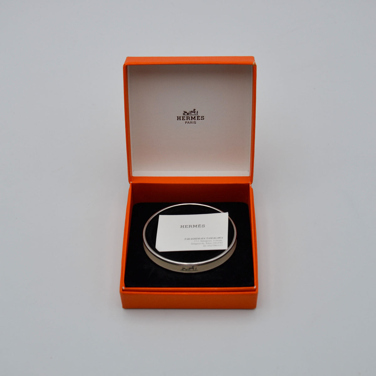 Bracelet Hermès émail blanc motif calèche