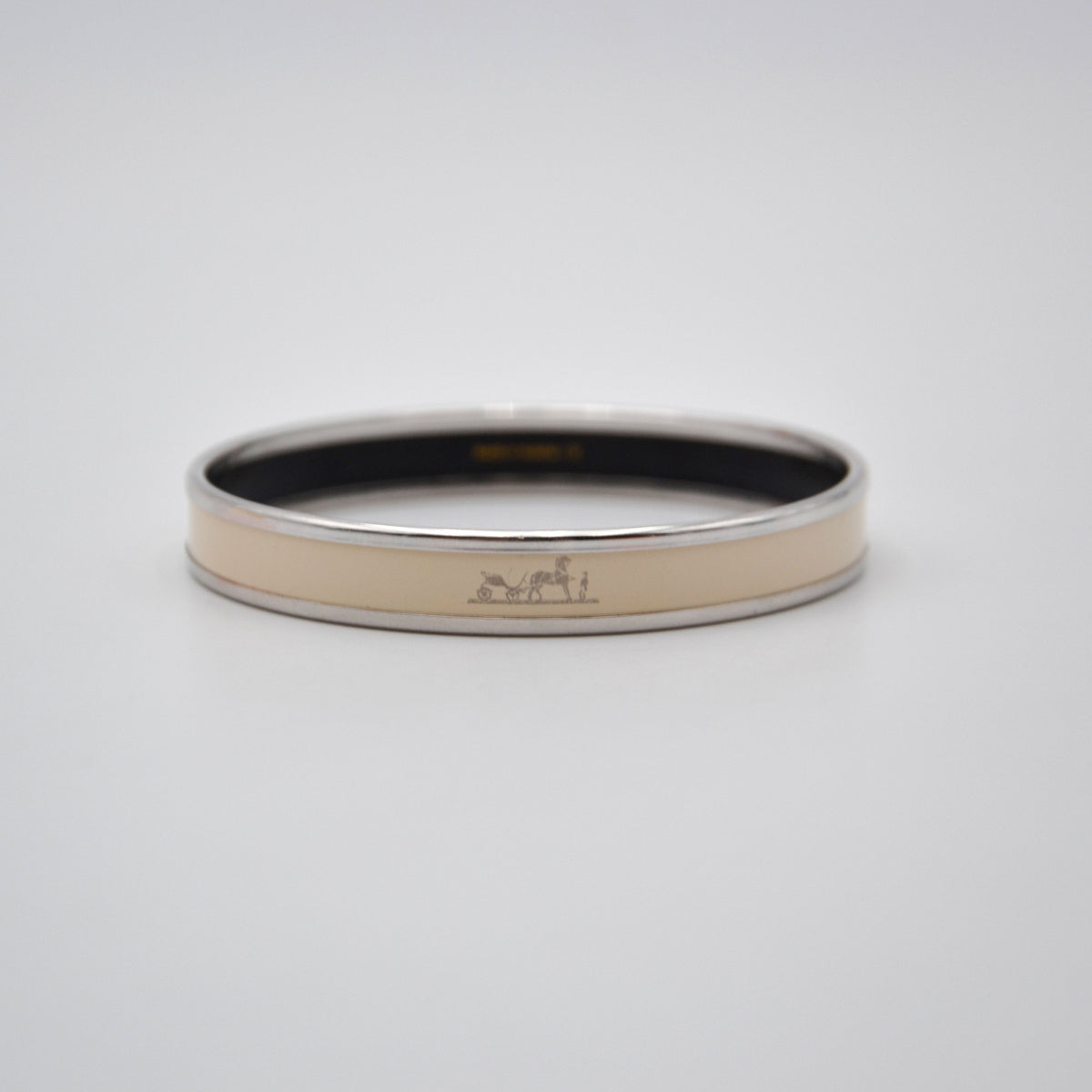 Bracelet Hermès émail blanc motif calèche