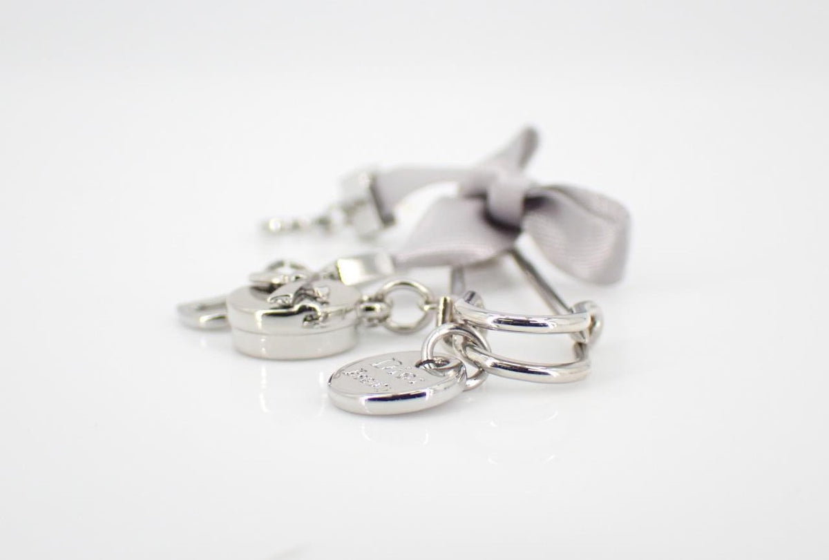 Dior Silver-Tone Safety Pin Brooch with Charms