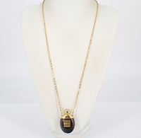 Givenchy Vintage Perfume Bottle Necklace Lucite & Gold-Plated Elegance