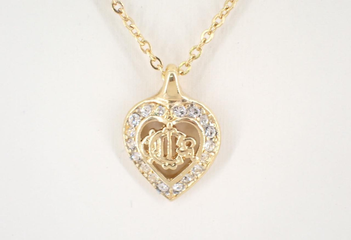 Collier pendentif cœur plaqué or vintage Dior