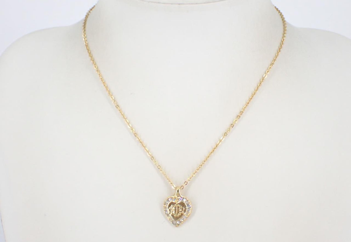 Collier pendentif cœur plaqué or vintage Dior
