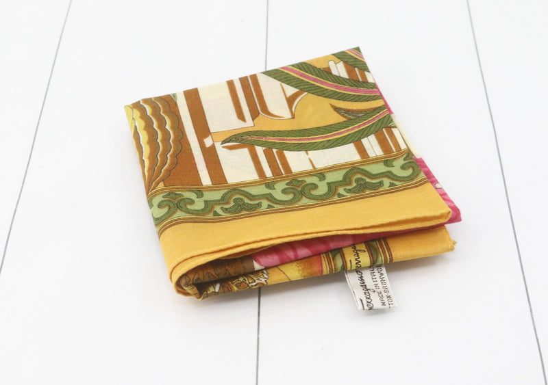 Vintage Salvatore Ferragamo Cotton Scarf – Exotic Animal & Fruit Print