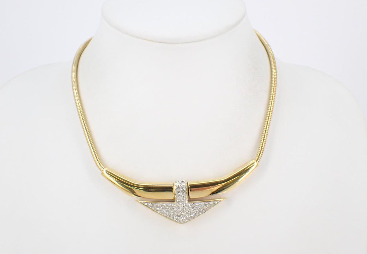 Vintage Givenchy Art Deco Gold-Plated Necklace
