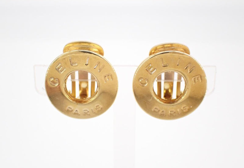 Vintage Celine Gold-Plated Clip-On Earrings