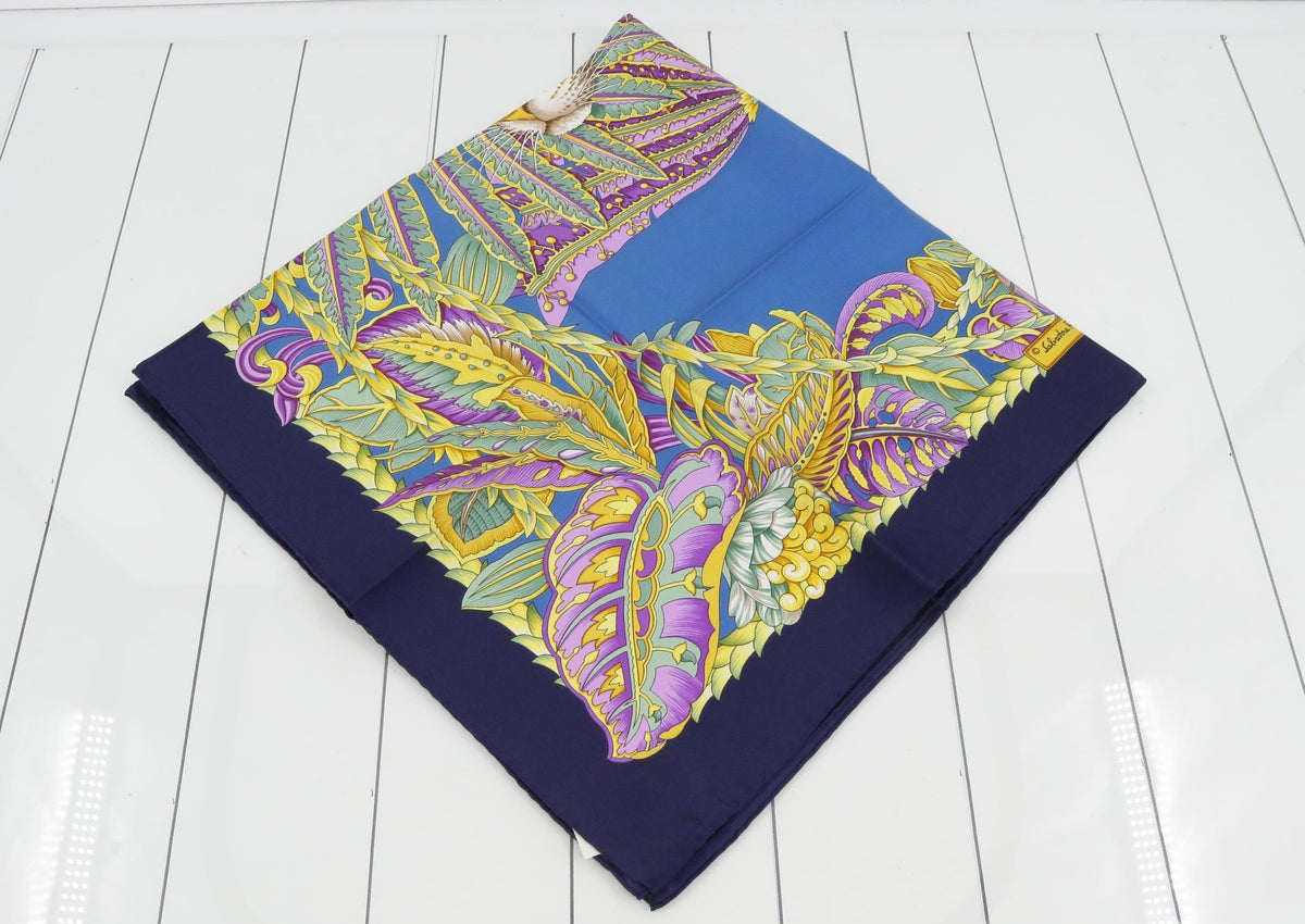 Salvatore Ferragamo Silk Scarf – Sleeping Leopard Jungle Print