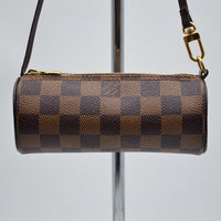 Pochette Louis Vuitton Papillon Toile Damier Ébène