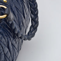 Miu Miu Coffer Cuir d'Agneau Bleu Marine