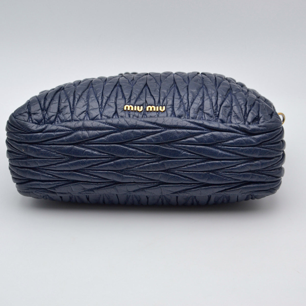Miu Miu Coffer Cuir d'Agneau Bleu Marine