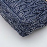 Miu Miu Coffer Cuir d'Agneau Bleu Marine