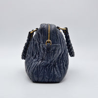 Miu Miu Coffer Cuir d'Agneau Bleu Marine