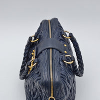 Miu Miu Coffer Cuir d'Agneau Bleu Marine