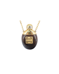Givenchy Vintage Perfume Bottle Necklace Lucite & Gold-Plated Elegance