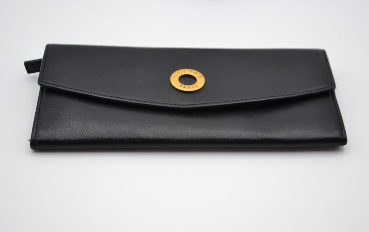 Portefeuille Celine cuir noir