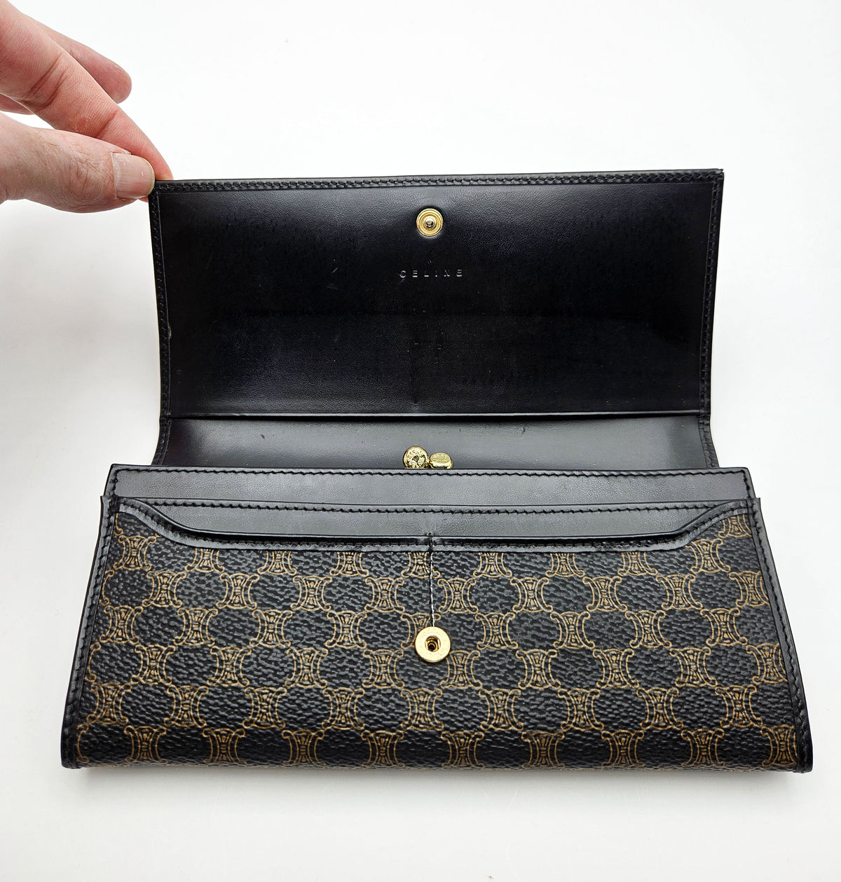 Portefeuille Céline Macadam Noir Vintage
