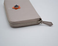 Portefeuille Fendi cuir beige zippé