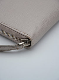 Portefeuille Fendi cuir beige zippé