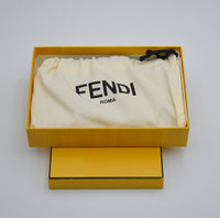 Portefeuille Fendi cuir beige zippé