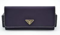 Portefeuille long Prada en nylon violet & cuir noir