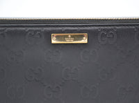 Portefeuille Gucci Zippy Long En Cuir Noir Guccissima