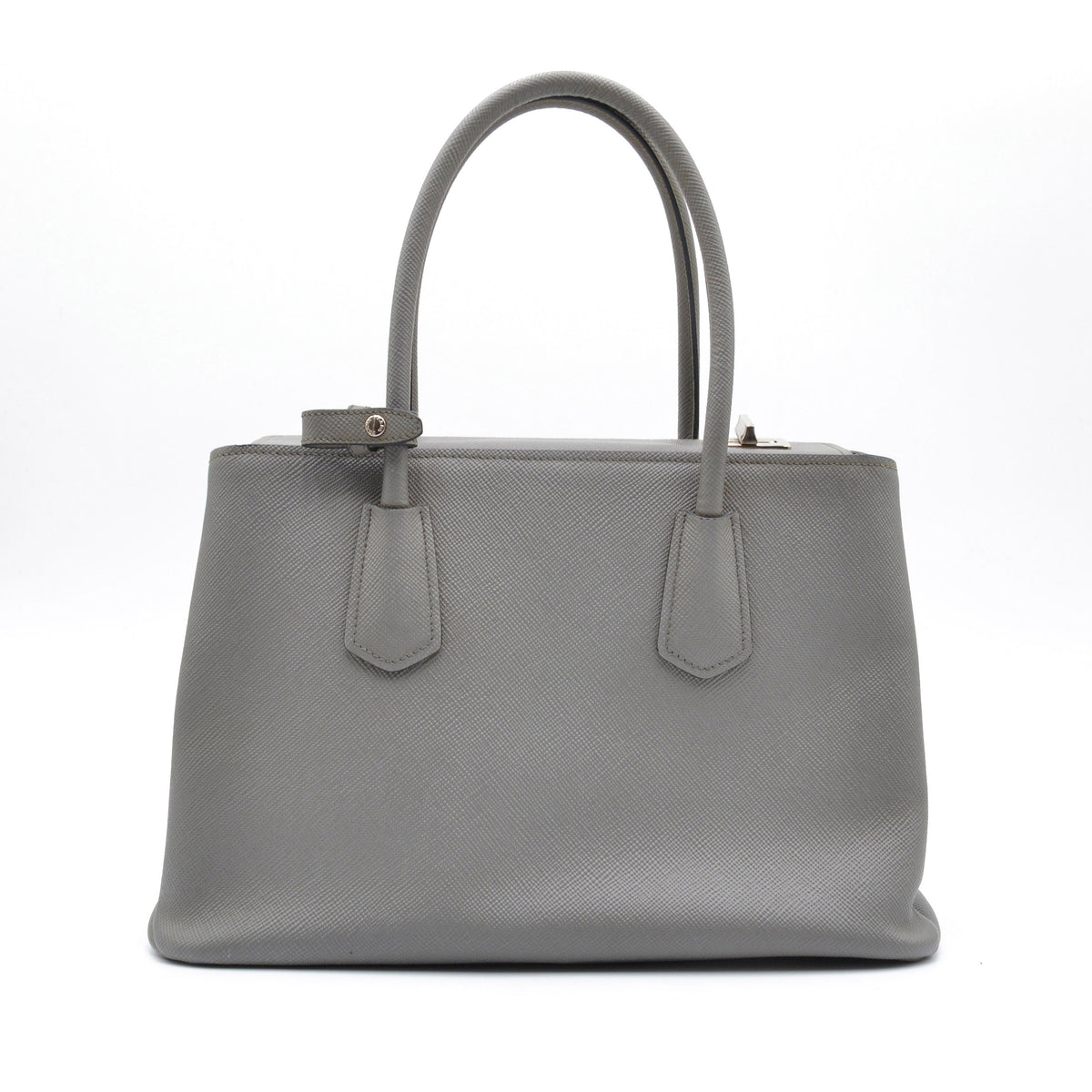 Grey Saffiano leather Prada Twin bag