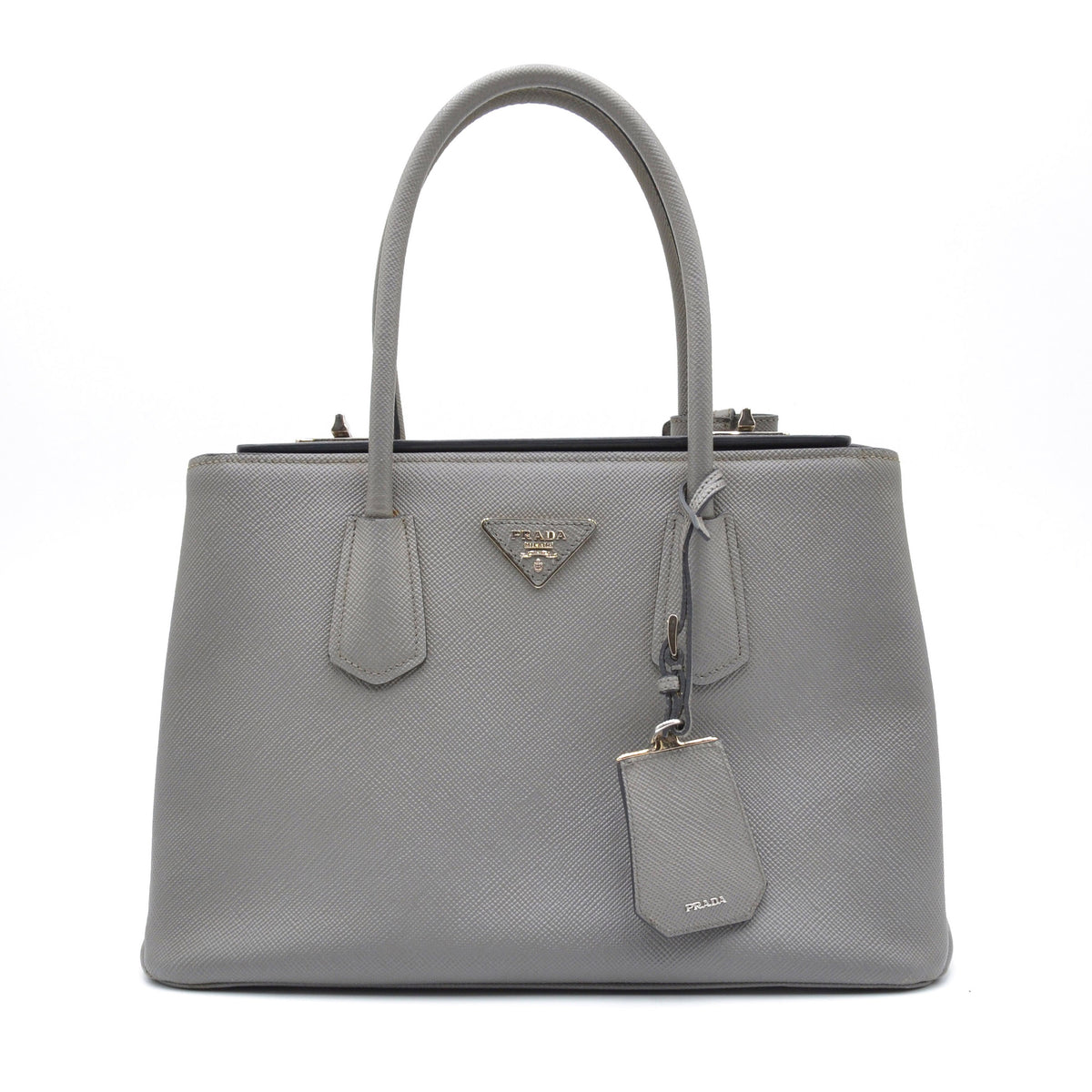 Grey Saffiano leather Prada Twin bag