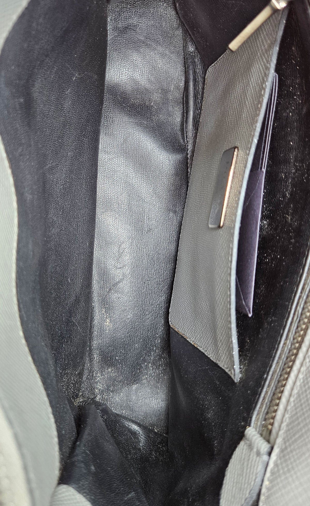Grey Saffiano leather Prada Twin bag