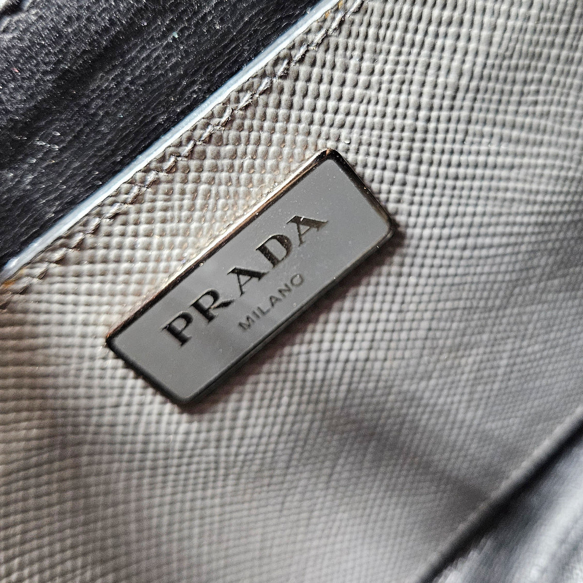 Grey Saffiano leather Prada Twin bag