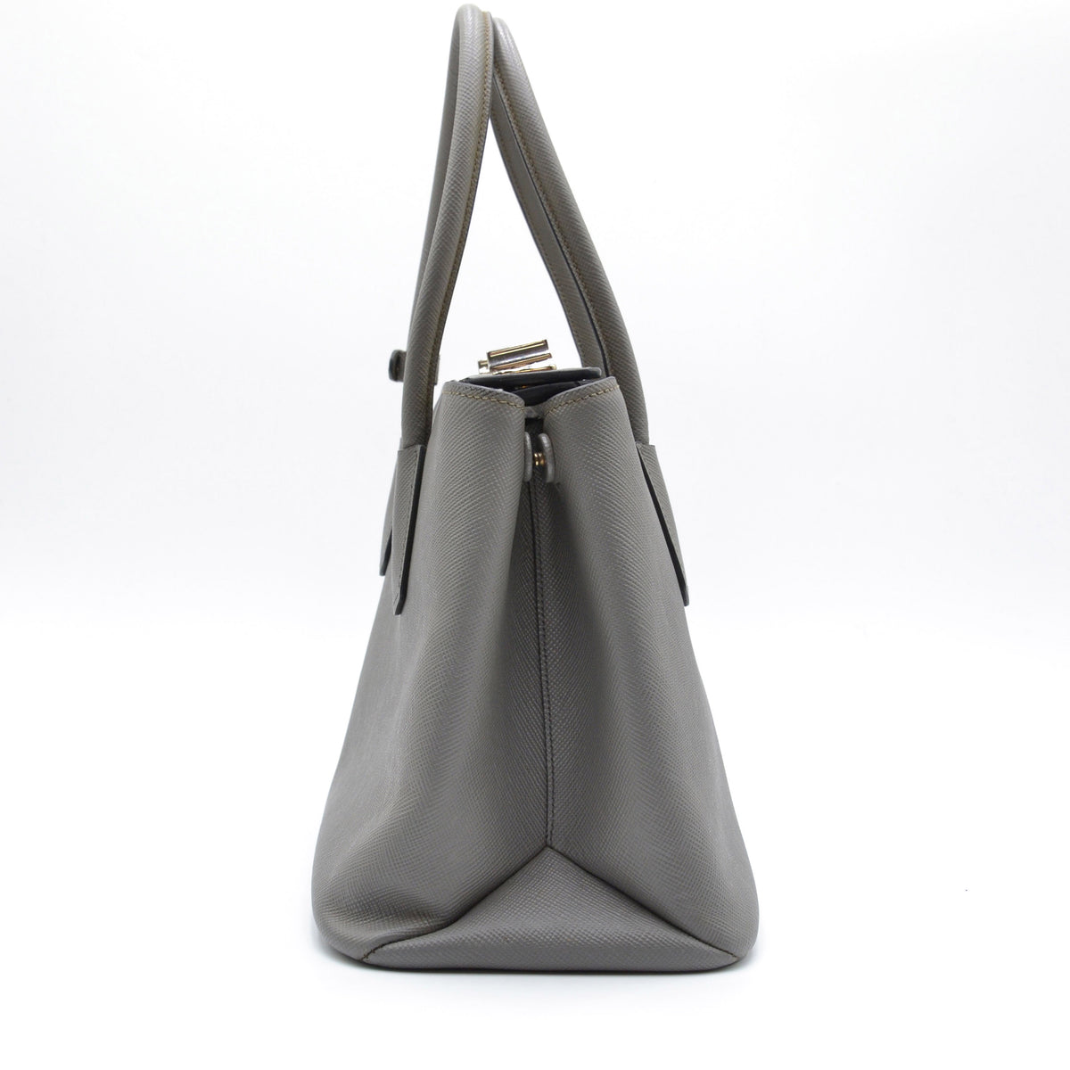 Grey Saffiano leather Prada Twin bag
