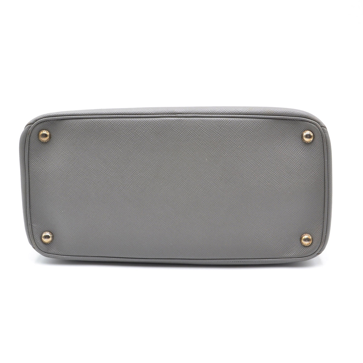 Grey Saffiano leather Prada Twin bag