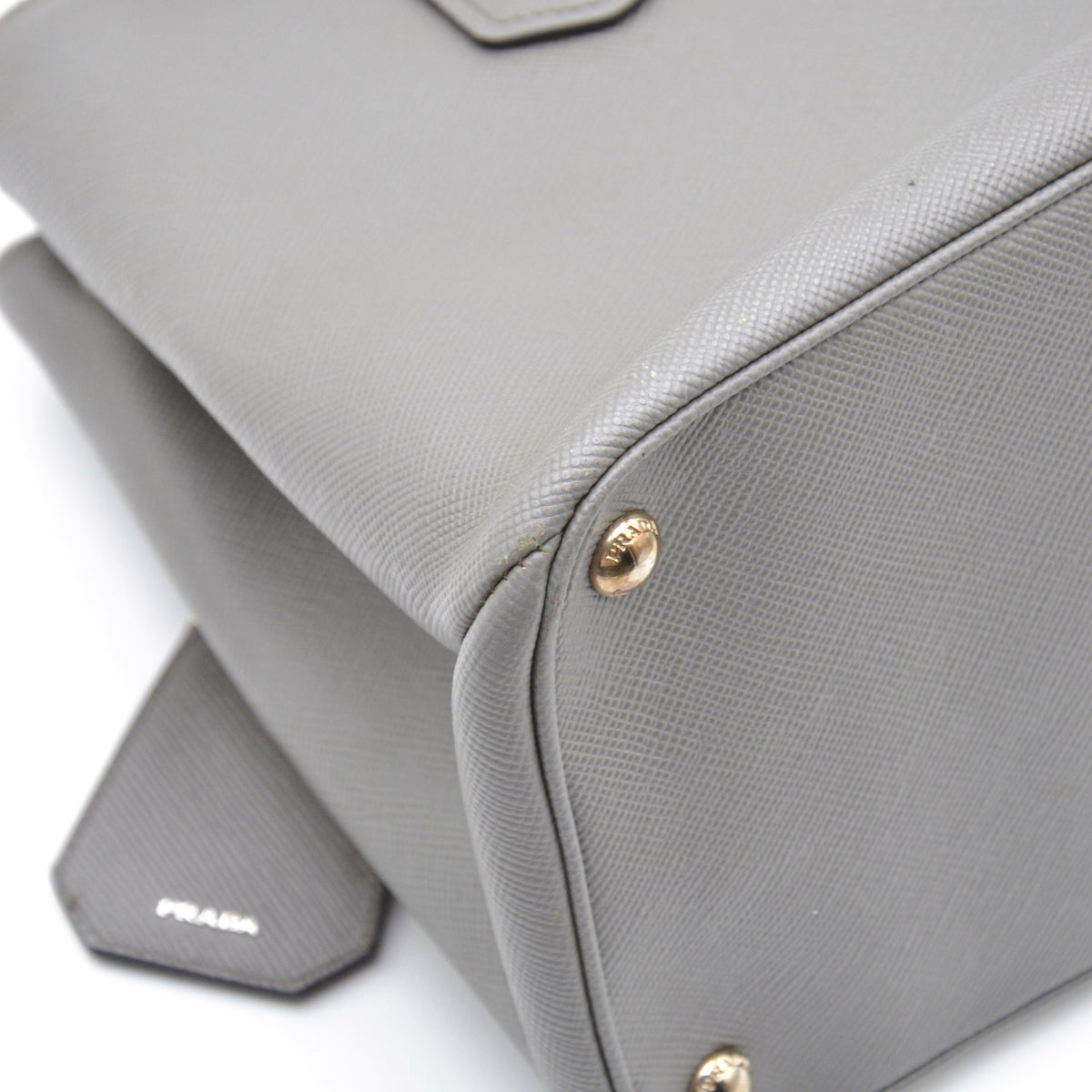 Grey Saffiano leather Prada Twin bag
