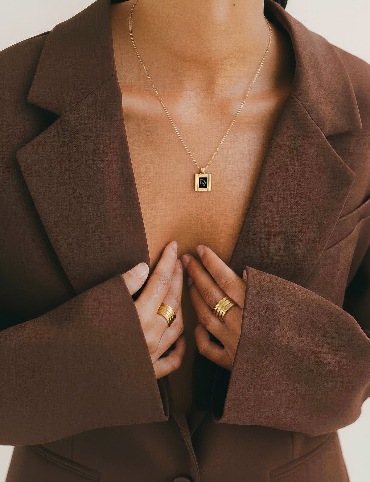 Dior Gold-Plated Necklace square medaillon
