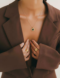 Dior Gold-Plated Necklace square medaillon