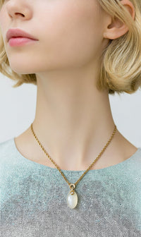 Givenchy Vintage Gold-Tone Lucite Pendant Necklace