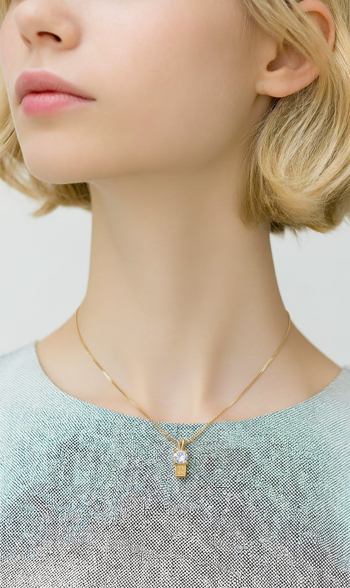 Givenchy Mini Logo & Crystal Pendant Necklace